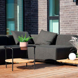 Cobana Lounge Sofa 4-seater corner outdoor sofa in black with powder-coated aluminum frame and cushions