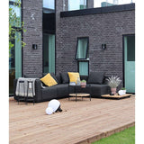 Cobana Lounge Sofa 4-seater corner outdoor sofa in black with no armrest and clean Scandinavian design