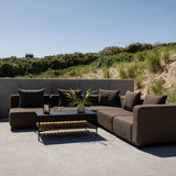 Cobana Lounge Sofa 4-seater corner outdoor sofa in black with clean Scandinavian design and cushions