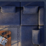 Black Cobana Lounge Sofa 4-seater corner outdoor sofa with powder-coated aluminum frame and cushions