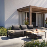 Kirra Lounge Sofa 3-seater with right open end in Kirra Sand outdoor fabric and aluminum frame