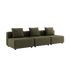 Black water repellent cover for 3-module Cobana Lounge Sofa, made of stretchable elastic material.