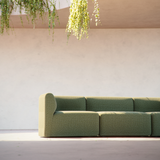Cosmo Olive Fjord Sofa corner section left with soft rounded edges and Scandinavian design