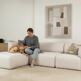Cosmo Mustard Fjord Sofa seat section with soft rounded edges and Scandinavian design.