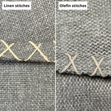 Cobana Lounge Chair in sand melange with linen stitches, soft rounded shape and low backrest