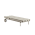 sackit outdoor sunbed with striped cushioned mattress sturdy metal frame and wheels designed for comfortable relaxation in Nordic weather