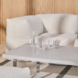 Corner Soft Sofa Indoor in beige corduroy fabric with modular design and cushioned seating.