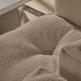 Soft Sofa Indoor 5 seater corner sofa in Teddy Beige fabric with modular design and low backrest