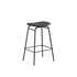 High Frame Bar Stool with Terra Black leather seat and powder-coated steel frame in industrial style