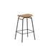 High bar stool with terra safari leather seat and powder-coated steel frame in an industrial style