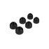 Set of three Onyx-colored silicone eartips for ROCKit earbuds in small, medium, and large sizes.