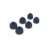 Set of sapphire blue silicone eartips for ROCKit earbuds in small, medium, and large sizes.