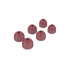Three pairs of ruby red silicone eartips for ROCKit earbuds in small, medium, and large sizes.