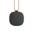 Portable Go Wood speaker in smoked oak with Fiord textile, compact and wireless with charging cable.