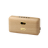 Move Wood Bluetooth speaker in natural oak with Fiord textile and brass details on a white background
