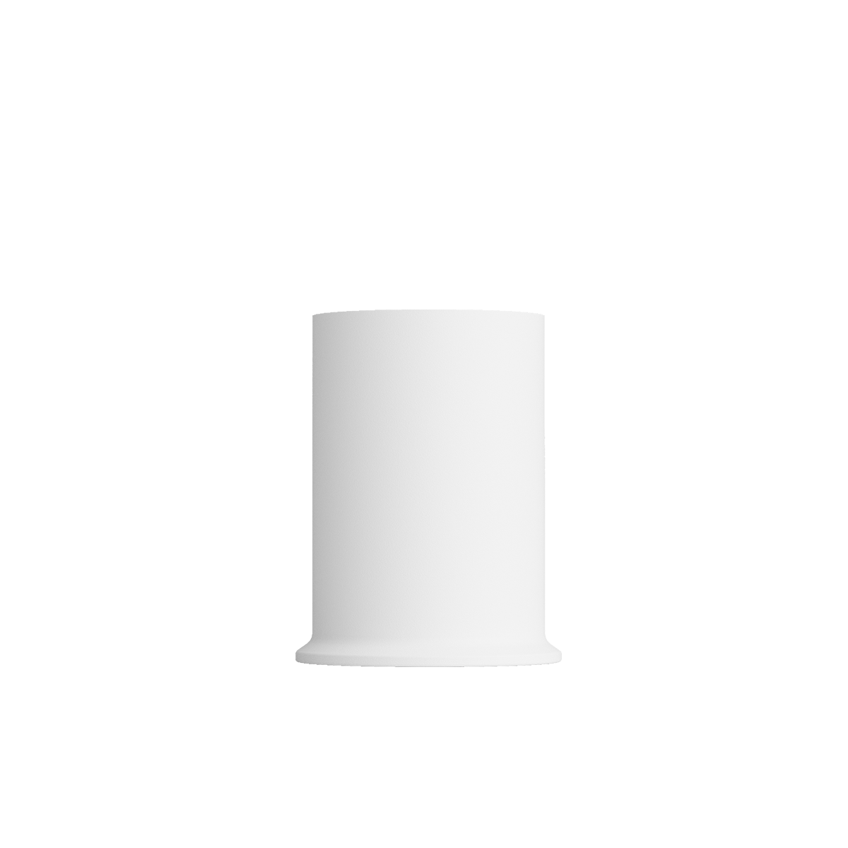 White powder-coated London base for Lamp Intelligent, stainless steel, 8-inch height, round shape.