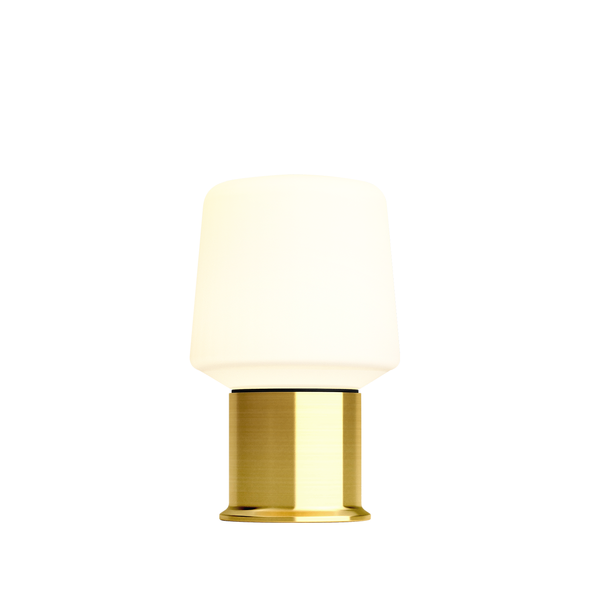 Brass Ambience Lamp Intelligent+ with London base, small size, sleek outdoor lamp with brushed steel finish