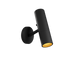Black Expo Wall indoor aluminum wall light with touch button and warm lighting.
