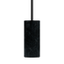 Black Expo Floor lamp with matte aluminum body and polished marble base standing on a floor.
