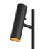 Black Expo Floor lamp with matte aluminum body and polished marble base on white background