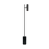 Black Expo Floor lamp with matte aluminum body and polished marble base on white background