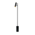 Black Expo Floor lamp with matte aluminum body and polished marble base on white background