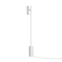 White Expo Floor lamp with aluminum body and polished marble base against plain background