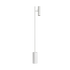 White Expo Floor lamp with matte aluminum body and polished marble base on a white background