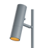 Grey Expo Floor lamp with aluminum body and polished marble base on white background
