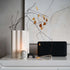 Black Move 150 Bluetooth speaker with Fiord fabric and leather details on a white background