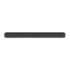 Sleek soundbar with textile front and ABS plastic body in a neutral setting