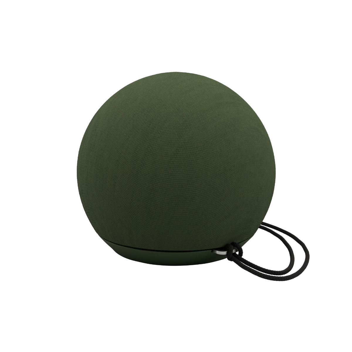 Compact olive green Play Mini Bluetooth speaker with silicone buttons and durable polyester textile cover.