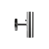 Polished aluminum Expo Wall light with a slim cylindrical shape and round base mounted on a white background