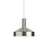 Polished chrome Dawn Pendant Ø25 with perforated top and white inner shade hanging indoors