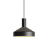 Black Dawn Pendant Ø25 with perforated top and white inner shade hanging on black wire