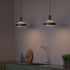 Black Dawn Pendant Ø25 with perforated top and kinked edge, hanging indoors with 3-meter wire.