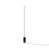 Black SACKit Expo 185 floor lamp with slim aluminum profile and marble base, featuring vertical frosted LED strip light