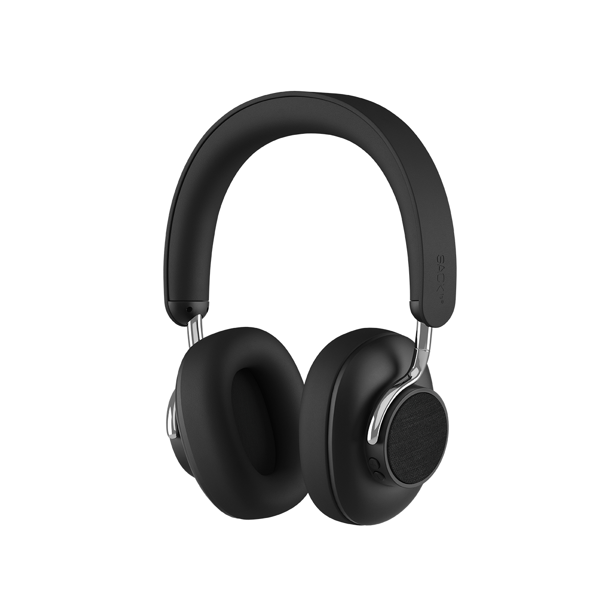 Black Touch 310 over-ear headphones with PU leather and aluminum details on a white background