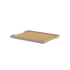 Square taupe teak and aluminum outdoor tray designed for Soft Sofa Outdoor Pouf.
