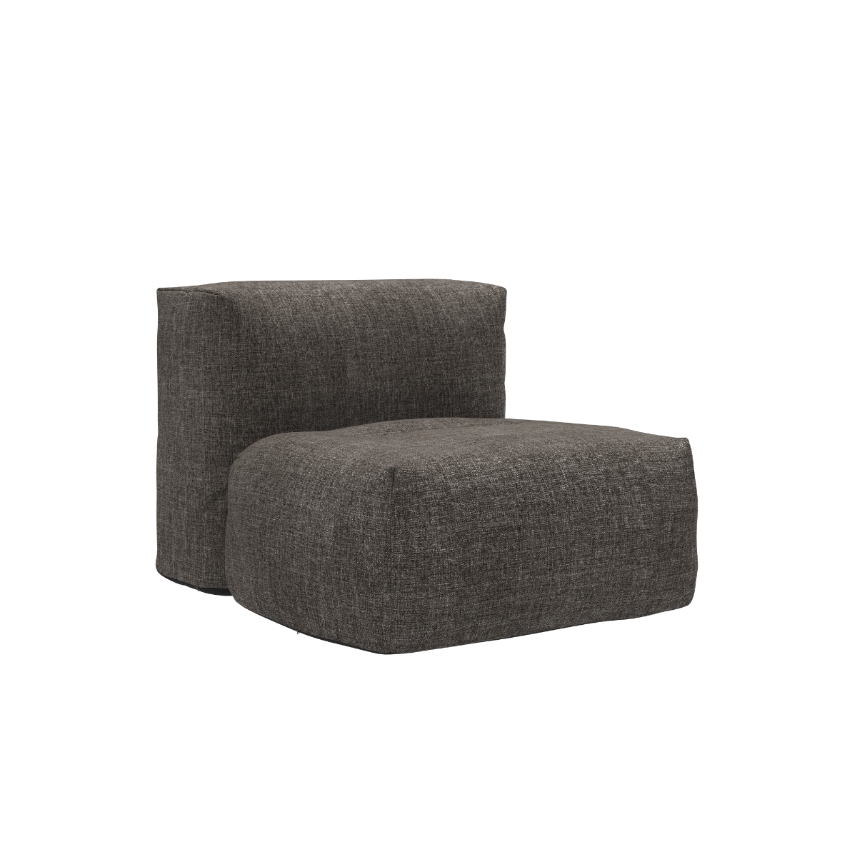 Soft Sofa Outdoor seat in Kirra Noir fabric with soft, frame-free design for outdoor use