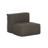 Dark charcoal outdoor sofa seat module with a soft rounded shape and supportive backrest designed for comfortable Nordic outdoor living by sackit