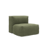 Soft Sofa Outdoor seat in Kirra Olive fabric with a soft, rounded design and handle for easy moving.