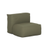 Olive green Soft Sofa Outdoor seat module with a rounded cushion and tall backrest from sackit designed for comfortable Nordic outdoor lounging