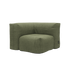 Soft Sofa Outdoor corner sofa in olive Kirra textile with soft cushions and a handle for easy moving.