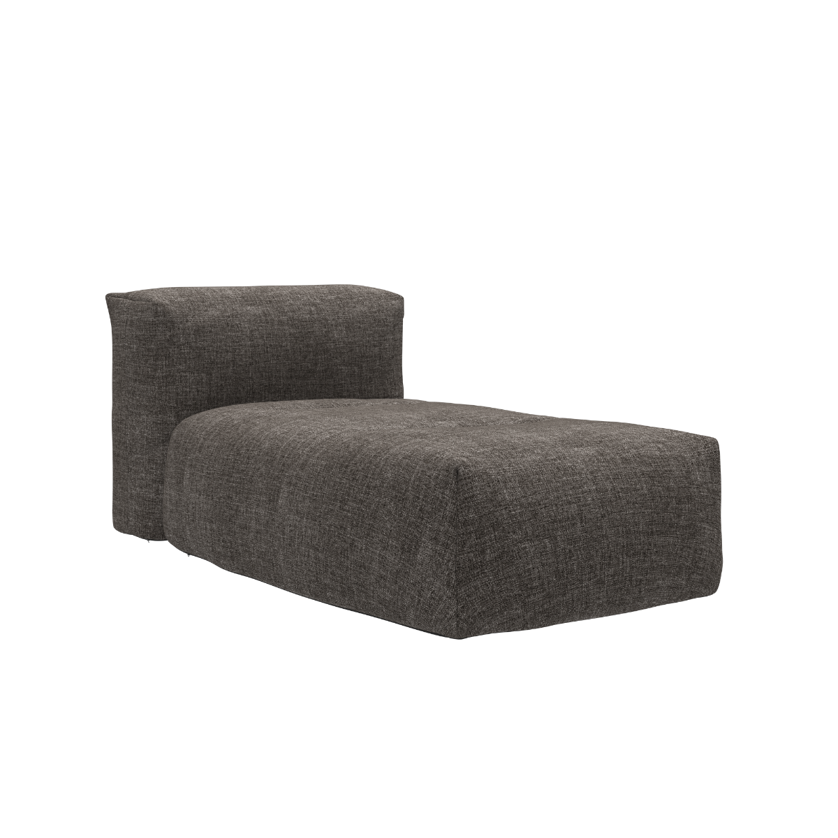 Soft Sofa Outdoor Lounger in Kirra Noir color with soft cushions and a low profile design.