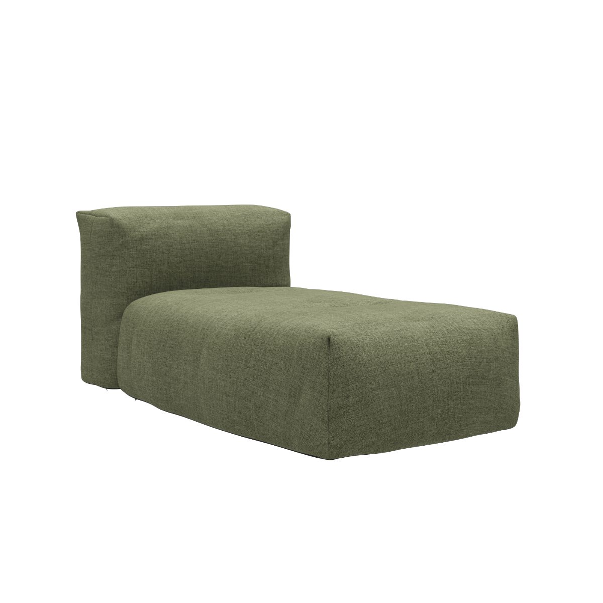 Soft Sofa Outdoor Lounger in Kirra Olive color with soft cushions and low profile design.
