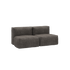 Soft Sofa Outdoor 2-seater in Kirra Noir fabric with soft cushions and a low backrest.