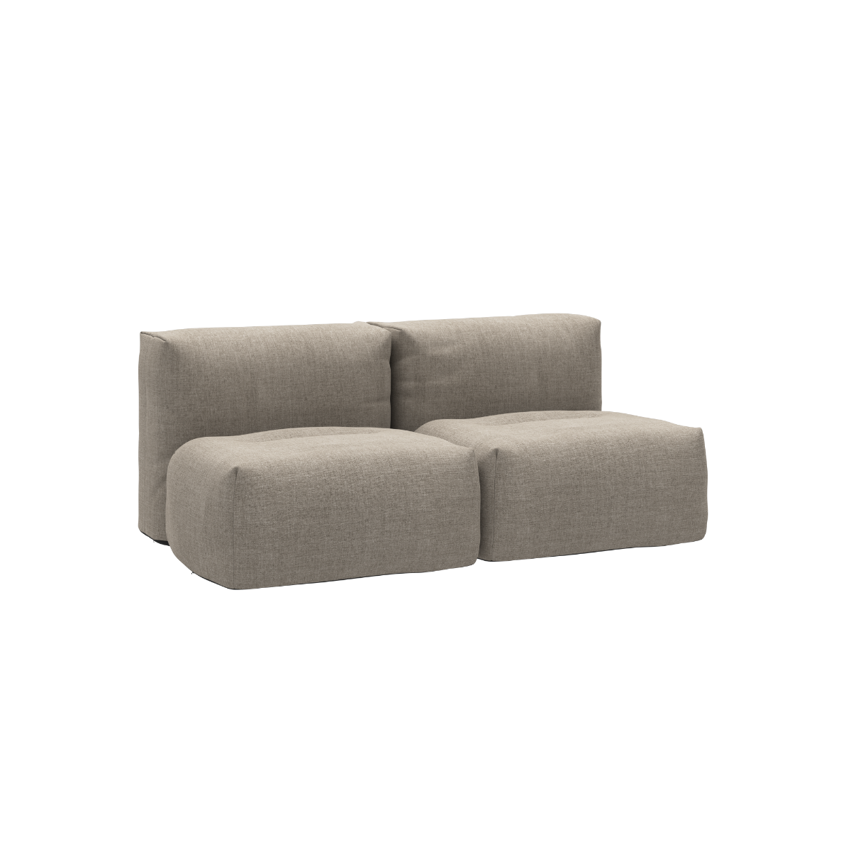 Soft Sofa Outdoor 2-seater in Kirra Sand color with soft cushions and a low backrest