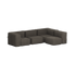 Dark grey four seater corner sofa with deep cushioned seats and soft rounded modules from sackit designed for comfortable outdoor lounging