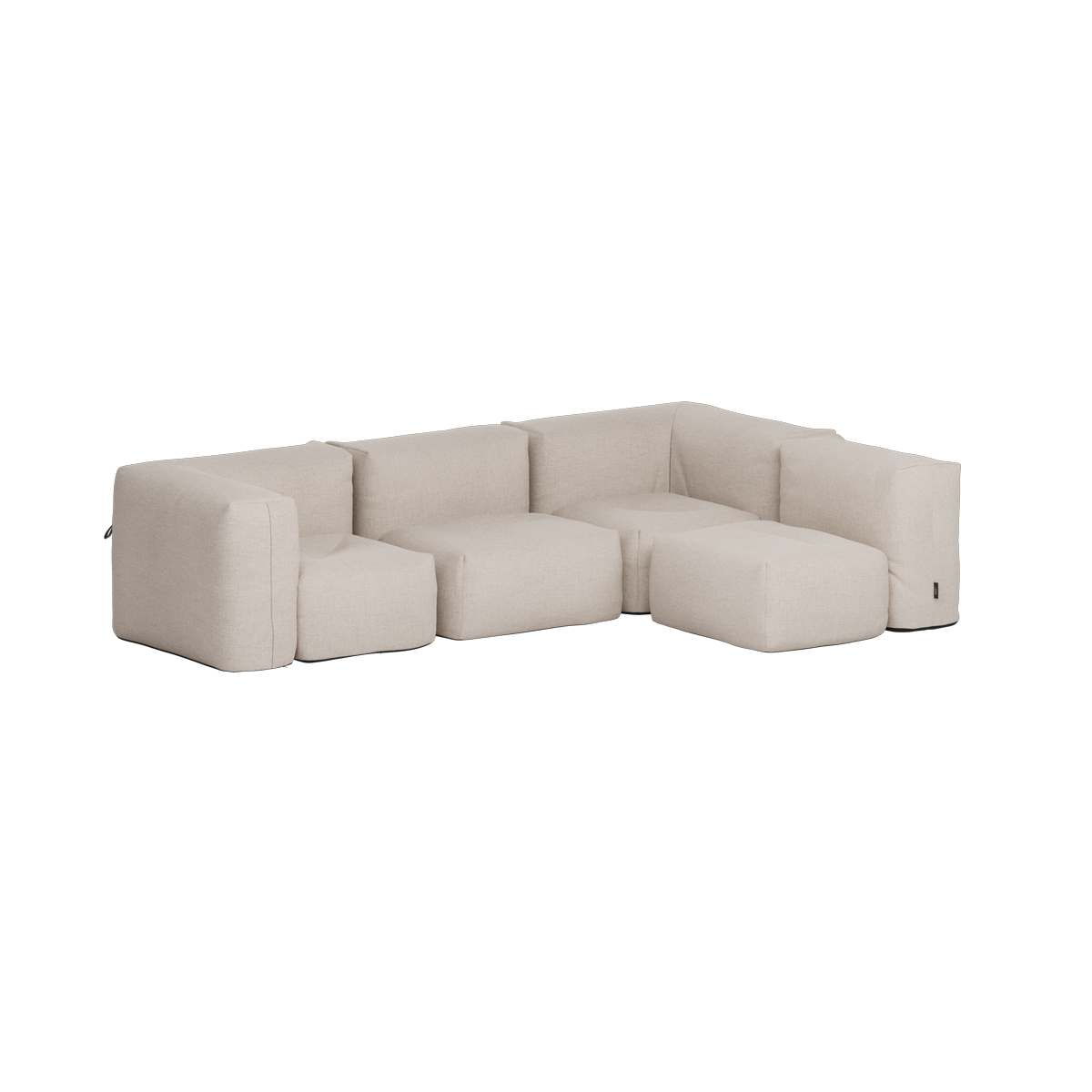 sackit cream four seat outdoor corner sofa with deep cushioned modular seating designed for comfortable Nordic outdoor living